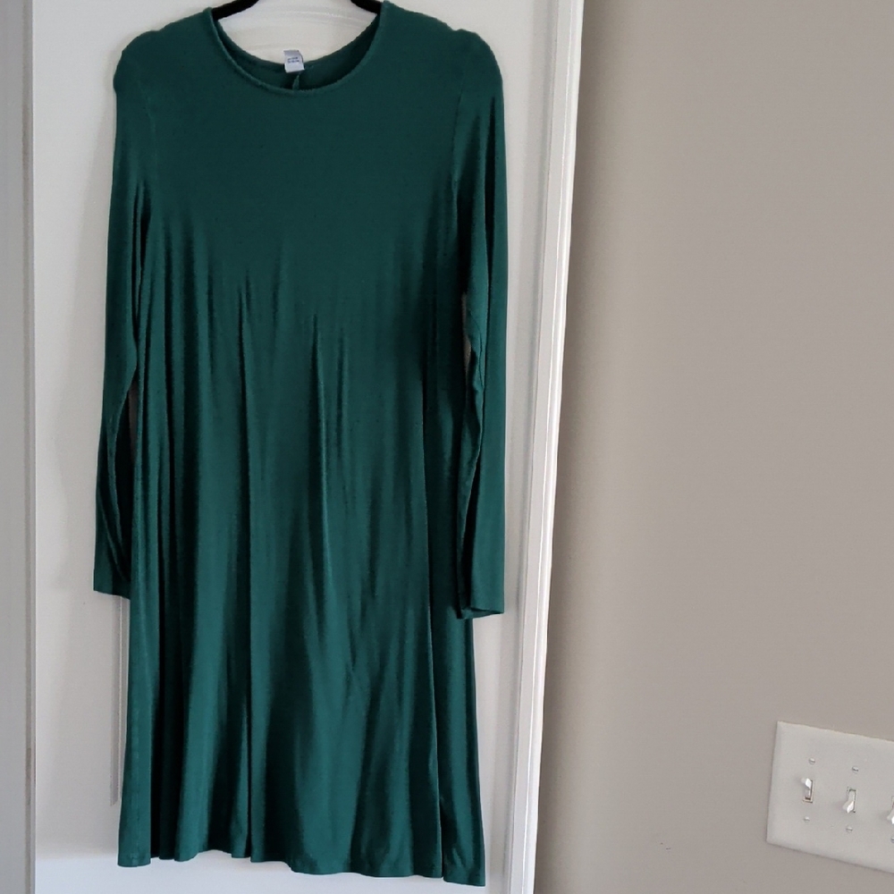 Old Navy Forest Green Long Sleeve Dress